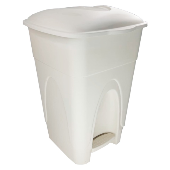 LIXEIRA 30L C/ PEDAL BRANCA UN. INJEPLASTEC