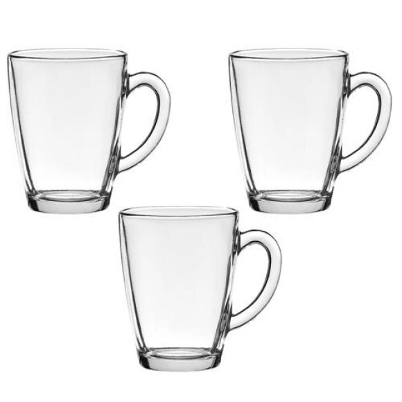 CANECA DE VIDRO PRINCE JG C/3PCS 230ML