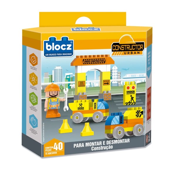 KIT BLOCOS + BONECO CONSTRUTOR UN. ZUCATOYS