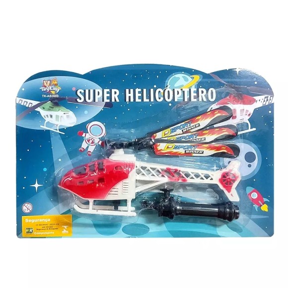 HELICOPTERO DE PLASTICO C/ MOTOR A CORDA UN. MOHNISH IMPORTS