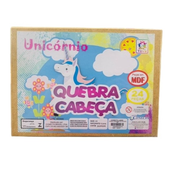 QUEBRA-CABECA MDF C/24PCS UNICORNIO UN. CONECTA BRASIL