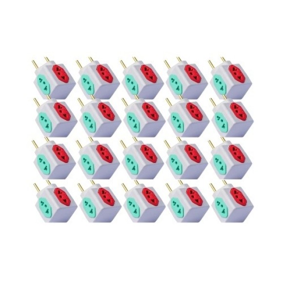ADAPTADOR DE TOMADA PCT C/25PCS BENJAMIN CUBO 4 TOMADAS UN.