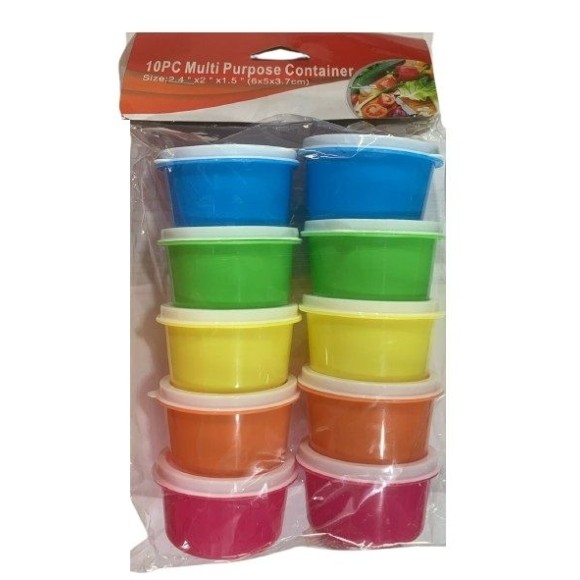 POTE PLASTICO 6X4CM KIT C/10PCS COM TAMPA CORES SORTIDAS UN. TOP IMPORTADORA