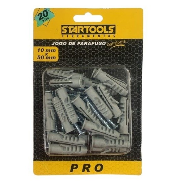 PARAFUSO C/BUCHA 10MMX50MM C/20 KITS UN.