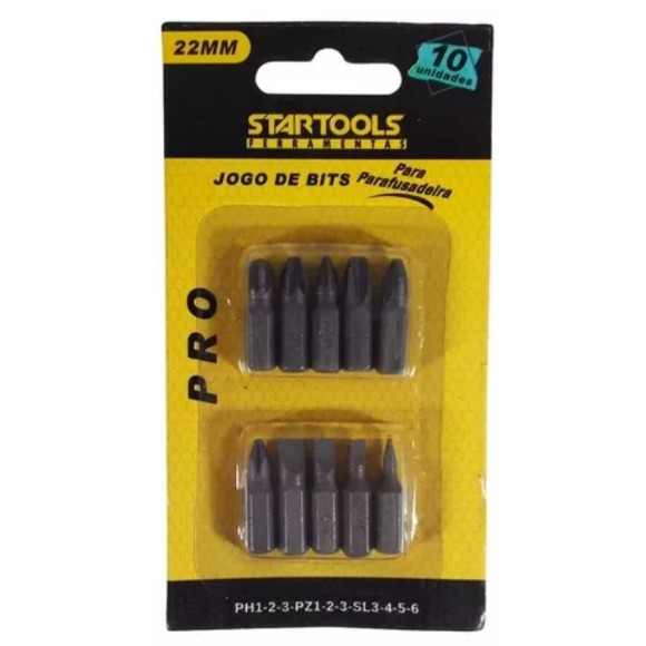 BITS PARA PARAFUSADEIRA JOGO C/10 PCS UN.