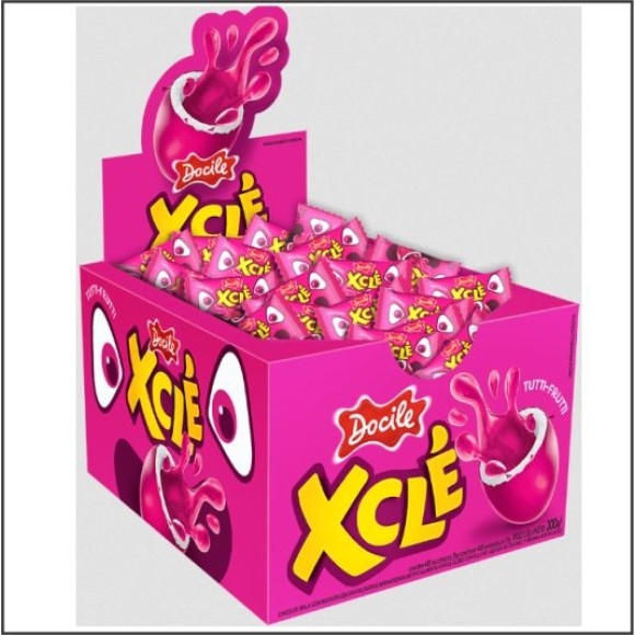 XCLE CHICLETE RECHEADO TUTTI-FRUTTI 200G CX C/40PCS UN. DOCILE
