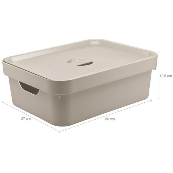 CAIXA ORGANIZADORA BEGE COLLECTION 10L DE PLAST. UTILITY