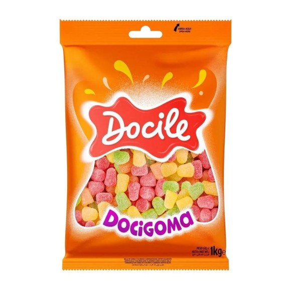 BALA DE GOMA DOCIGOMA SINO SORTIDO 1KG UN. DOCILE