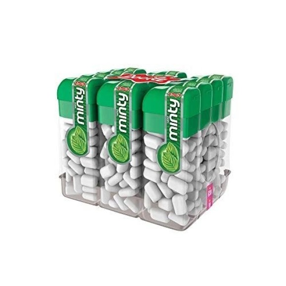 PASTILHA MINI MINTY PCT C/12 UNIDADES SABOR HORTELA 168G UN. DOCILE
