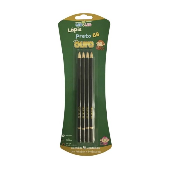 LAPIS TECNICO GRAFITE CAIXA C/12PCS 6B MADEIRA BLISTER/4 UN.