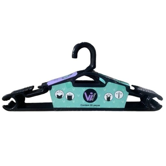 CABIDE NAPOLI CONJ C/8PCS PRETO UN.