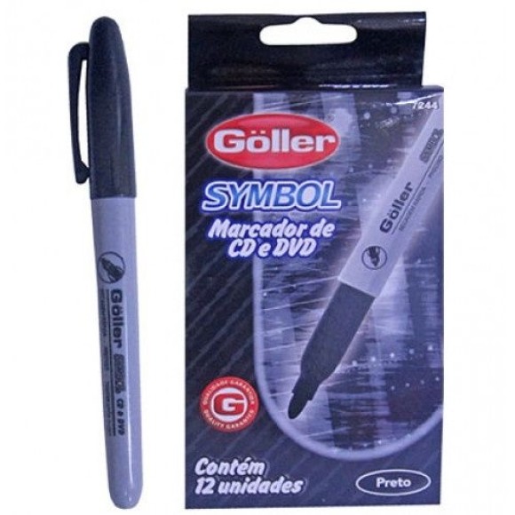 MARCADOR SYMBOL CX C/12PCS PERMANENTE PRETO UN.