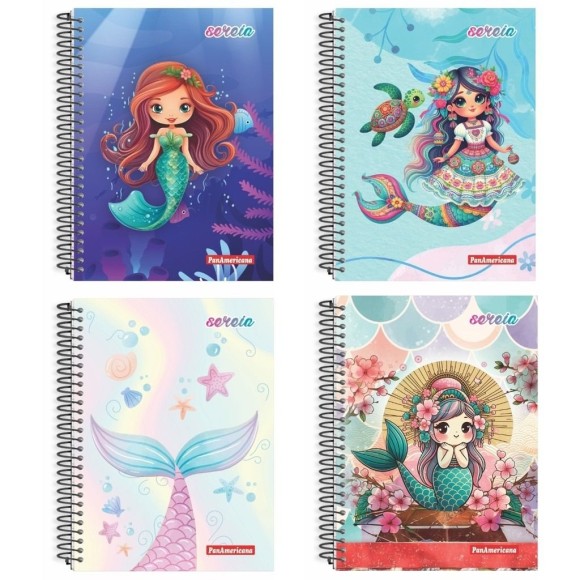 CADERNO ESPIRAL 96FLS CD ¼ SEREIA