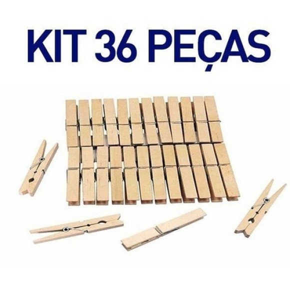 PRENDEDOR DE MADEIRA C/36PCS