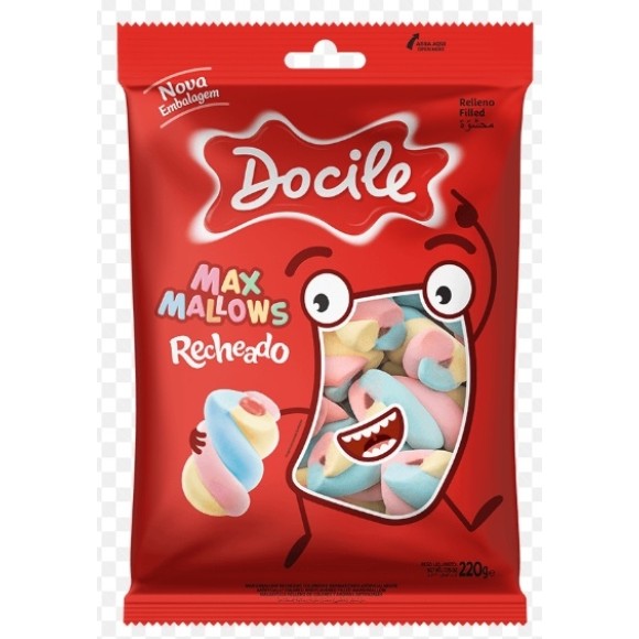 MARSHMALLOW TWIST  COLOR RECHEADO BAUNILHA C/MORANGO 220G UN. DOCILE