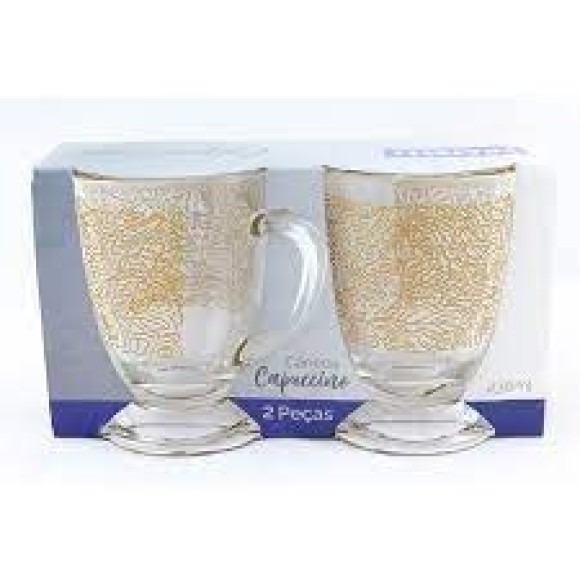 CANECA CAPUCCINO CLASSIC C/2PCS 230ML DE VIDRO