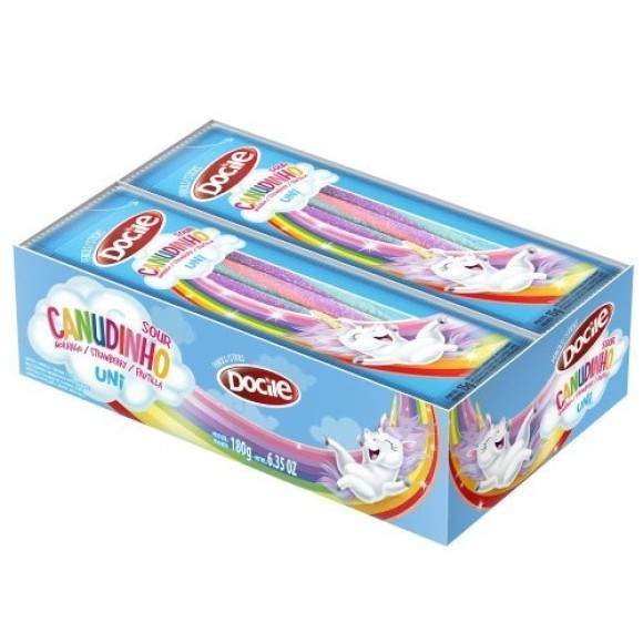 CANUDINHO UNI DE MORANGO CITRICO CX C/12 UN. 180G DOCILE