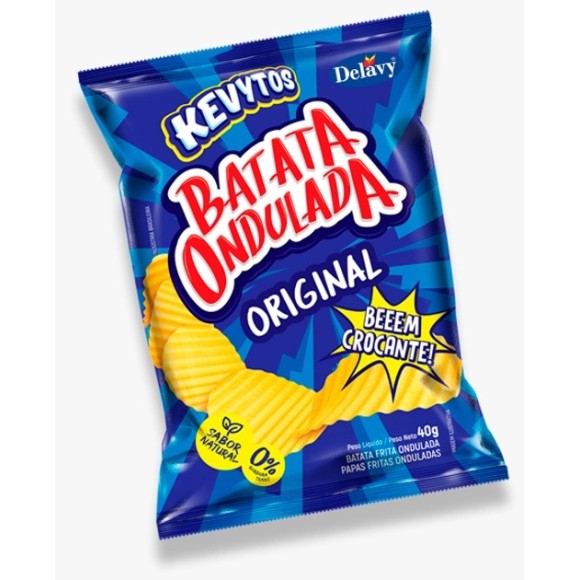 BATATA ONDULADA SABOR NATURAL 40G UN. KEVYTOS
