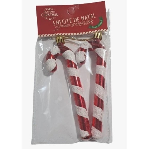 ENFEITE BENGALA DE NATAL C/2PCS UN. MULTIART