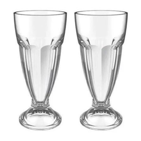 JOGO DE COPOS DE VIDRO P/ MILKSHAKE LUXOR 300ML  2PCS - CM12 INGA