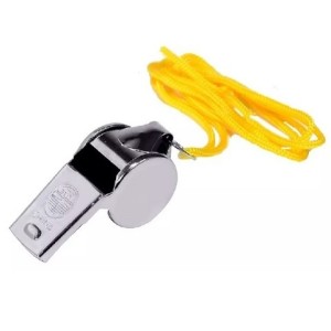 APITO JUIZ DE METAL 4CM COM CORDAO UN. MADO