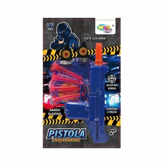 PISTOLA LANCA DARDOS 26X15X3CM UN. WELLMIX