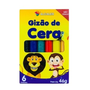 GIZAO DE CERA C/6 CORES 46G UN.