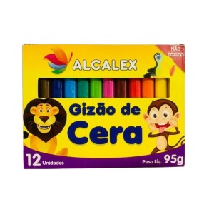 GIZÃO DE CERA C/12 CORES 95G UN.