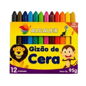 GIZÃO DE CERA C/12 CORES 95G UN.