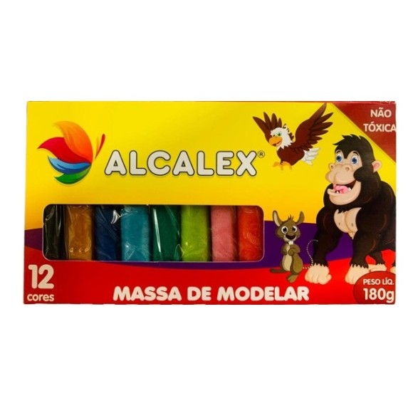 MASSA DE MODELAR C/12 CORES 180G UN.