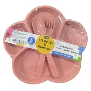 PRATO E TALHERES KIT C/3PCS UN.