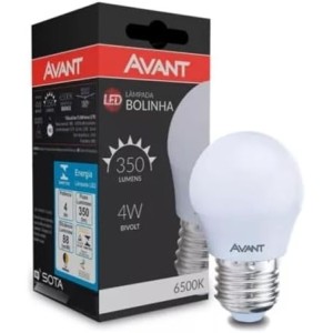 LÂMPADA LED BOLINHA 6500K 4W E27 350 LUMENS 285190368 UN. AVANT