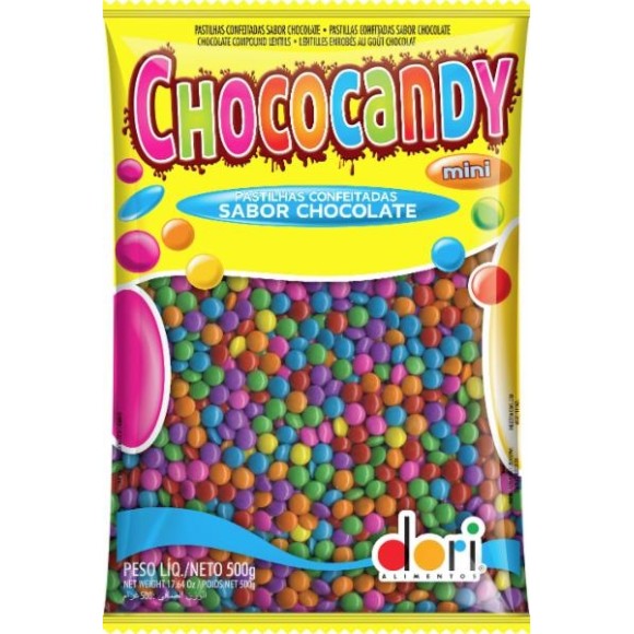 CHOCOCANDY PASTILHA CONFEITADA COLORIDA 500G UN.