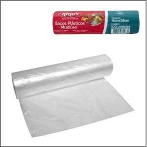 ROLO DE SACO PLASTICO MULTIUSO 5KG 28X40CM C/50 UN.