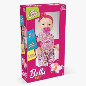 BONECA BELLA BABY 3 CANTIGAS 40CM HEFER BRINQUEDOS