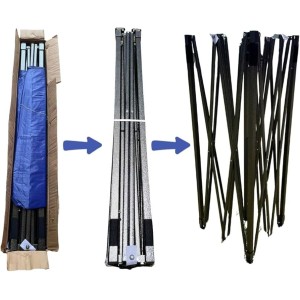TENDA DE FIBRA 3X3M SINTETICA DOBRAVEL PARA CAMPO/PRAIA COM ARMACAO DE FERRO UN. TOP IMPORTADORA