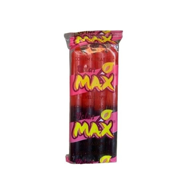 VELA N 1 VERMELHA-PRETA 8PCS 12G UN. VELAS MAX