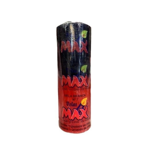 VELA N 7 PRETA-VERMELHA 255G UN. VELAS MAX