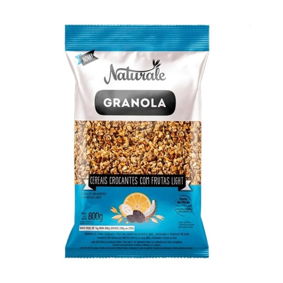 GRANOLA CEREAIS CROCANTES C/ FRUTAS LIGHT 800G UN. NATURALE