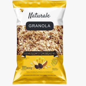 GRANOLA CEREAIS CROCANTES C/ PASSAS E MEL 800G UN. NATURALE