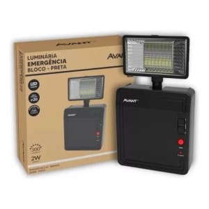 LUMINARIA EMERGENCIA BLOCO 2W 6000K 300 LUMENS LUZ BRANCA UN. AVANT