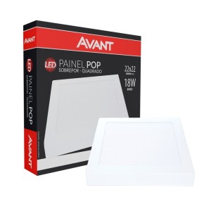 PAINEL DE SOBREPOR LED QUADRADO 22X22CM 6500K 18W 768101372 UN. AVANT