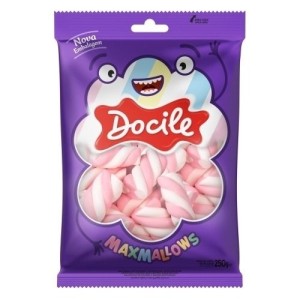 MARSHMALLOW TWIST ROSA E BRANCO BAUNILHA 250G UN. DOCILE