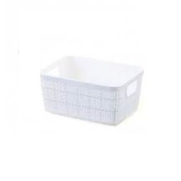 CESTO ORG RATTAN BRANCO 900ML 15X11X7CM UN.
