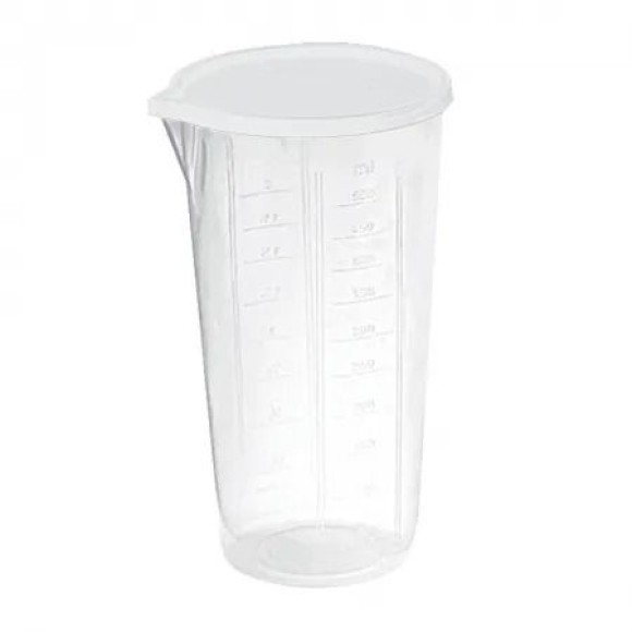 COPO MEDIDOR C/TAMPA BRANCA 500ML UN.