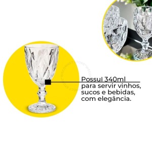 TACA DE VIDRO TRANSP BALI 340ML UN.
