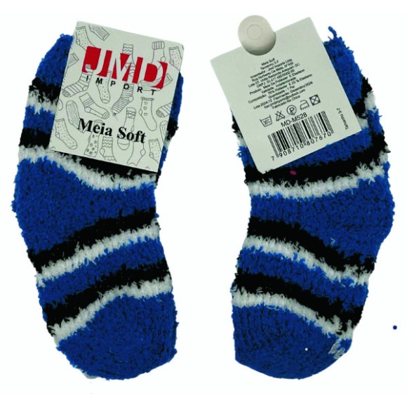 MEIA SOFT PELUCIA UNISSEX DE POLIESTER 3-7 UN.