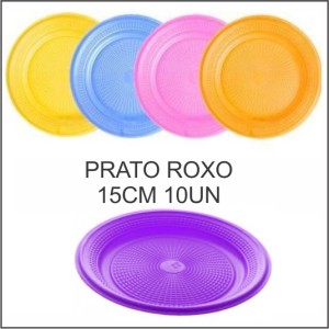 PRATO DESCARTAVEL ROXO  15CM C/10 JCR