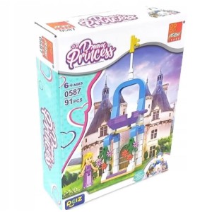 Dream Princess Brinquedo Educativo Blocos de Montar 90 Peças Castelo de Princesa Tipo Lego Didatico