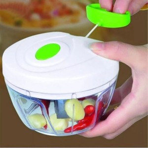 Processador de alimentos, triturador manual com 3 laminas 500ml alho, legumes, frutas